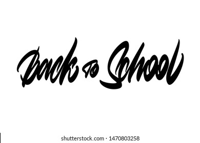 Back to school. Handwritten vector lettering design. Modern brush calligraphy. Handwritten phrase. Inspiration graphic design typography element. 