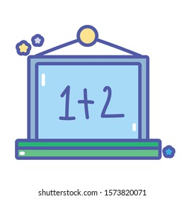 back to school hanging chalkboard mathematics task vector illustration