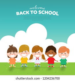 Back to school and Happy children day background.