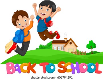 DE VUELTA A LA ESCUELA - Salto feliz de niño en la página principal