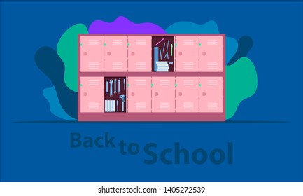 back to school. the hero locker. the helper your chilren's load.  time to funny happy with friends. vector illustration eps10