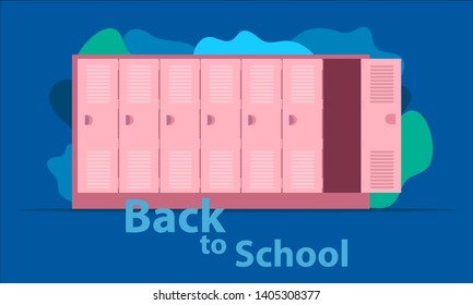 back to school. the hero tall long locker. the helper your chilren's load.  time to funny happy with friends. vector illustration eps10