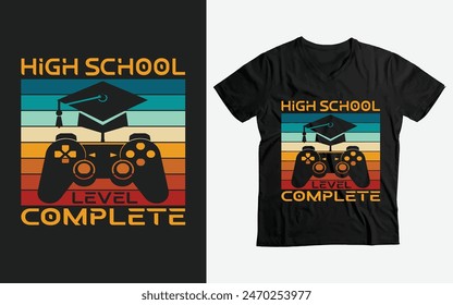 Back To School High School Level Complete 1st Day Of School T-Shirt.