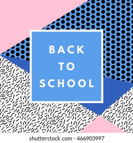 Back to school hipster background geometric texture. Minimal printable journaling card, label design for banner, poster, flyer.