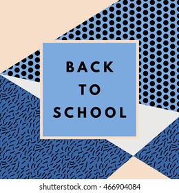 Back to school hipster background geometric texture. Minimal printable journaling card, label design for banner, poster, flyer.