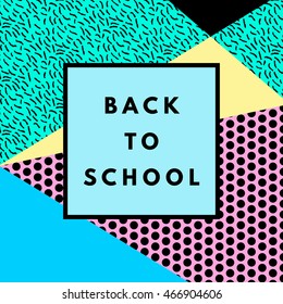 Back to school hipster background geometric texture. Minimal printable journaling card, label design for banner, poster, flyer.