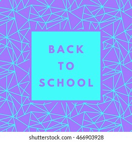 Back to school hipster background with memphis geometric texture. Minimal printable journaling card, label design for banner, poster, flyer.