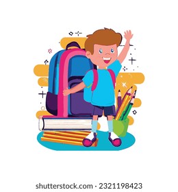 Back to school holiday background and design elements