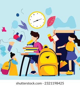 Back to school holiday background and design elements