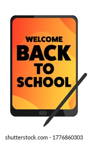 De vuelta al concepto de vacaciones escolares. Plantilla para fondo, banner, tarjeta, afiche con inscripción de texto. Ilustración del vector EPS10