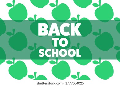 De vuelta al concepto de vacaciones escolares. Plantilla para fondo, banner, tarjeta, afiche con inscripción de texto. Ilustración del vector EPS10