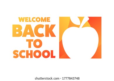 De vuelta al concepto de vacaciones escolares. Plantilla para fondo, banner, tarjeta, afiche con inscripción de texto. Ilustración del vector EPS10