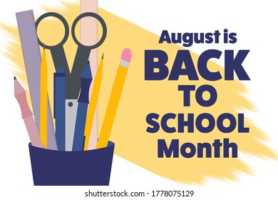 Back to School holiday concept. Template for background, banner, card, poster with text inscription. Vector EPS10 illustration