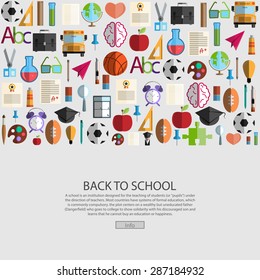 Back to School icon background, illustration vector.