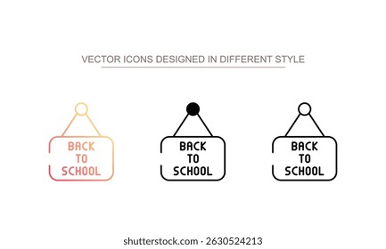Back to School icon design with white background stock illustration