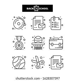 Back to School icon. Education and Learning line icons set.