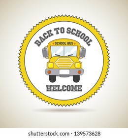 back to school icon over golden background vector illustration