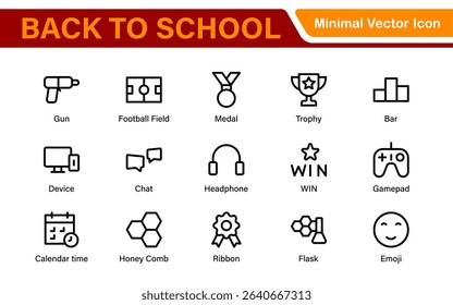 Back to School Icon Pack – Modern Minimal Line Icons for Education, Students, Classroom, Teachers, School Supplies, and Web Design Projects