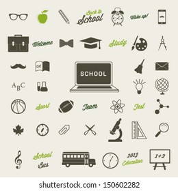 Back to school icon set