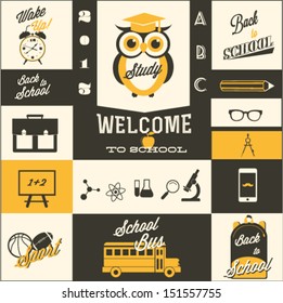 Back to school icon set