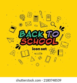 Back to school icon set 