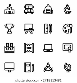 Conjunto de iconos de regreso a la escuela