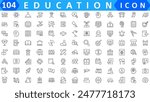 Back to school icon set with 50 different vector icons related with education, success, academic subjects and more. Editable stroke for your own needs