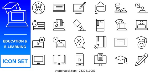 Back to school icon set with 50 different vector icons related with education, success, academic subjects and more.