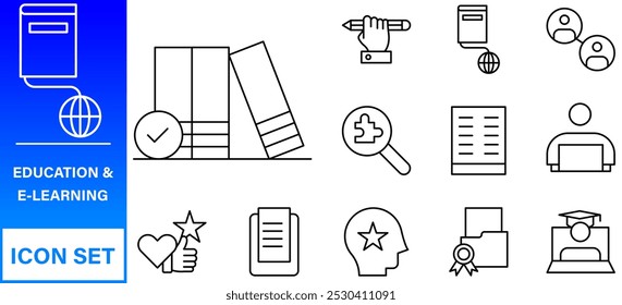 Back to school icon set with 50 different vector icons related with education, success, academic subjects and more.