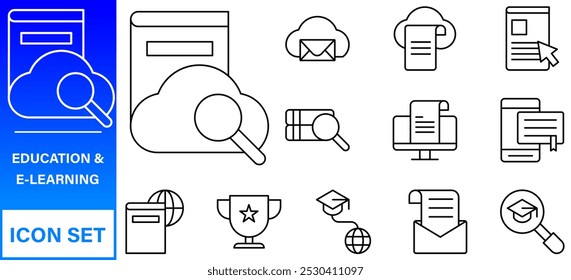 Back to school icon set with 50 different vector icons related with education, success, academic subjects and more.