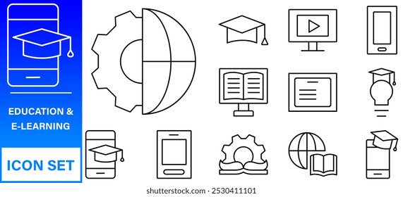 Back to school icon set with 50 different vector icons related with education, success, academic subjects and more.