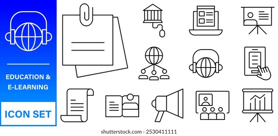 Back to school icon set with 50 different vector icons related with education, success, academic subjects and more.