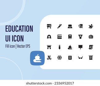 Back to school icon set with different vector icons related with education, success, academic subjects and more.