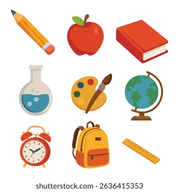 Back to school icon set and education icon