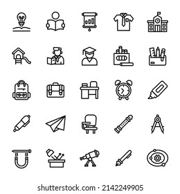 back to school icon set illustration vector graphic