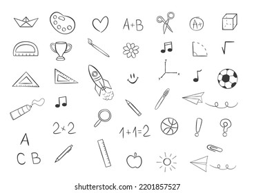 Back to school icon set. Vector illustration