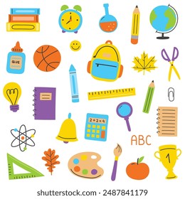 Back to School icon set. Vector illustration