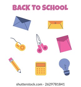 Back to school icon set. Vector illustration