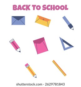 Back to school icon set. Vector illustration
