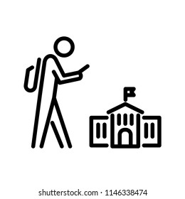 Back to school icon simple flat style outline illustration.