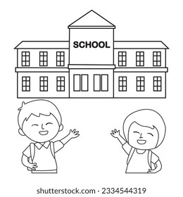 volver al diseño de símbolos vectoriales de icono de escuela