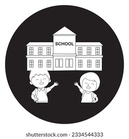 Zurück zur Schule Symbol, Vektorgrafik-Symbol-Design
