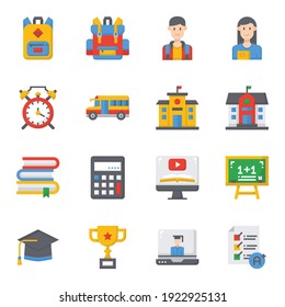 Back to school Icon vector llustration ,school bus, education, online 