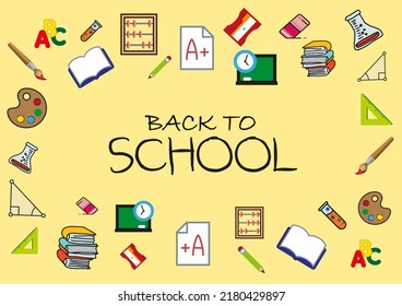 Back to school icon yellow 
background