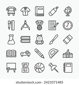 back to school icons collection. education, study, university, diploma, learning icons set. vector illustration 