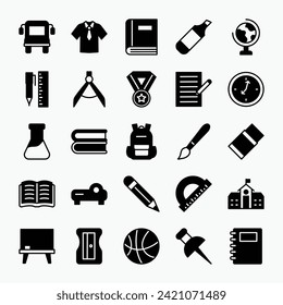 back to school icons collection. education, study, university, diploma, learning icons set. vector illustration 