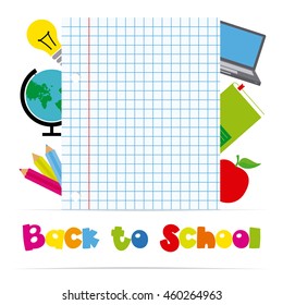 back to school. icons of education and space for text
