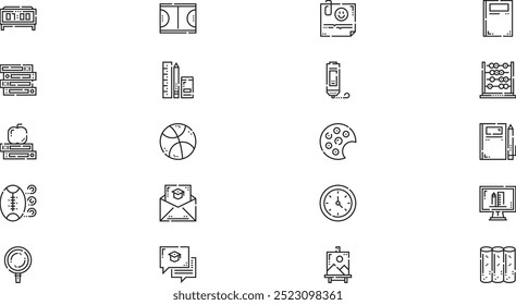 Back to school icons High-Quality Vector Icons Collection with Editable Stroke. Ideal for Professional and Creative Projects.