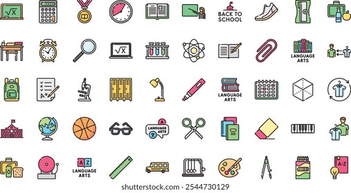 Back to school icons High-Quality Vector Icons Collection with Editable Stroke. Ideal for Professional and Creative Projects.