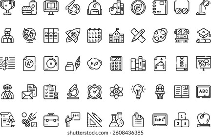 Back to school icons High-Quality Vector Icons Collection with Editable Stroke. Ideal for Professional and Creative Projects